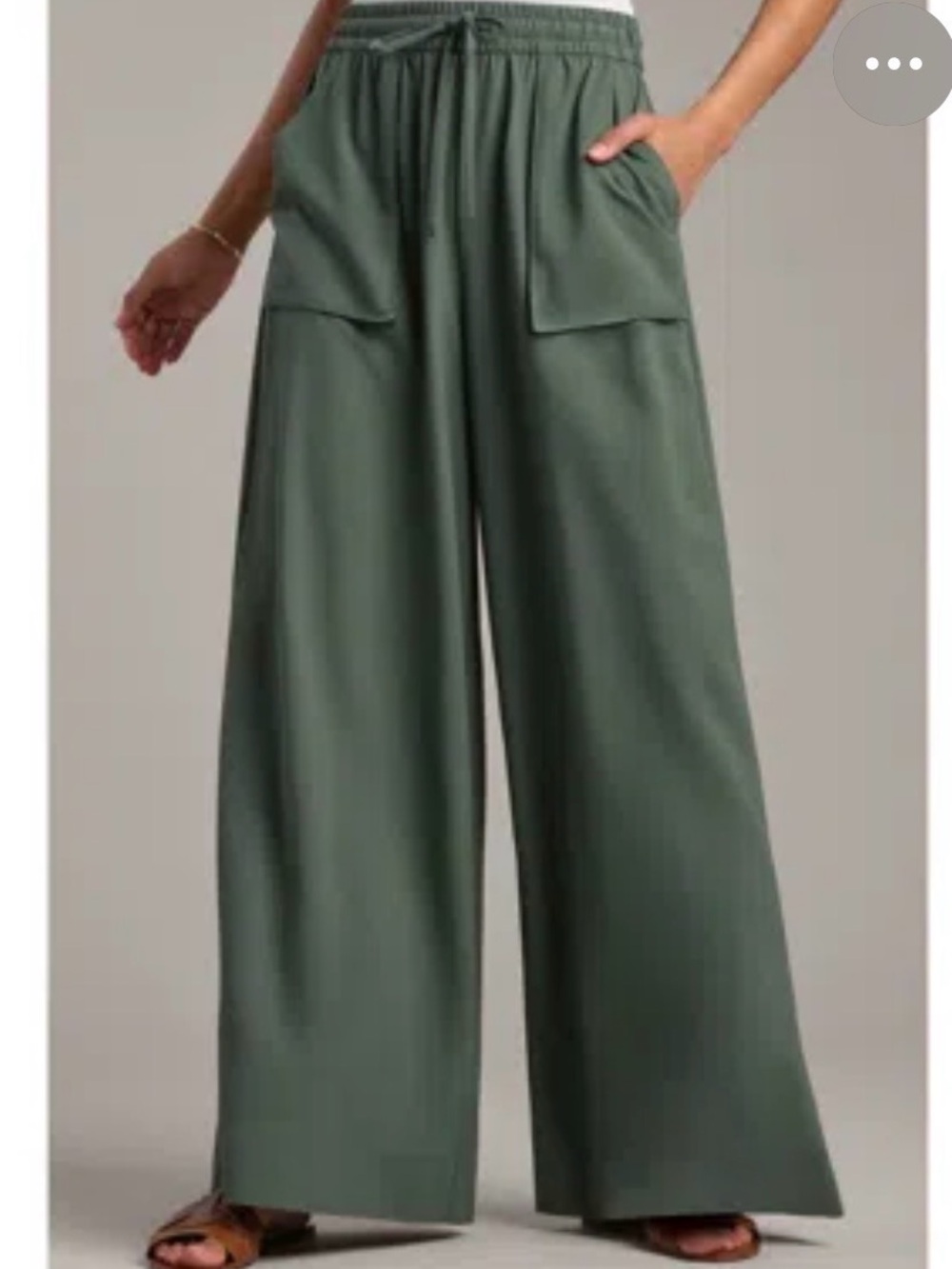 RHONE Olive Green Wide-Leg Drawstring Pants